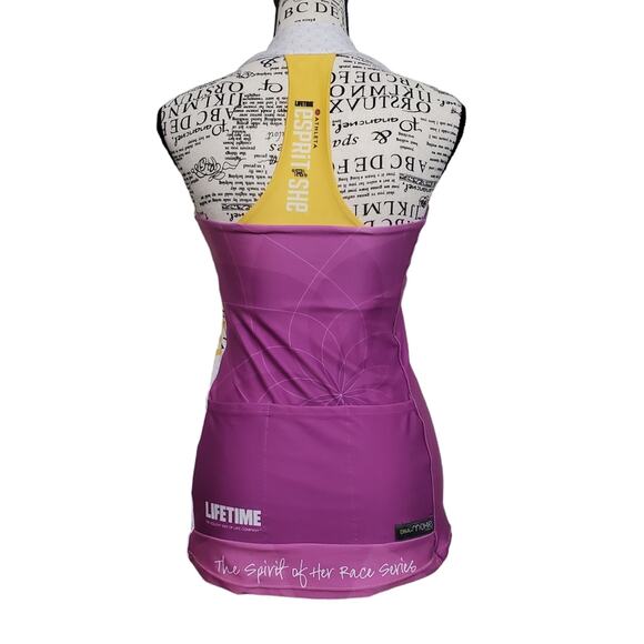 Athleta x Moxie Purple Pink Cycling Running Workout Triathlon Tank Pockets Small - Picture 2 of 10